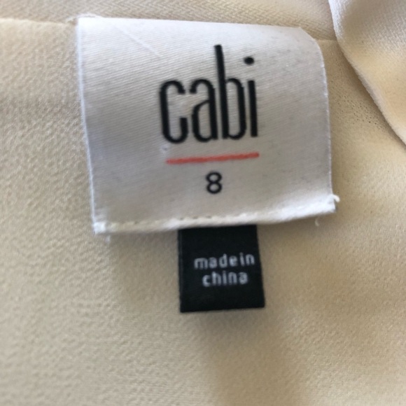 CAbi Ivory Wraparound Sleeveless Tunic Top Size 8 #3259 Lined Dressy Faux Wrap - Picture 8 of 9